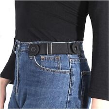 Set of 2 No Buckle Belts Jeans Pants Tightener Side Belts for Men Women