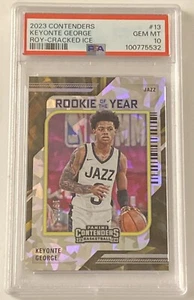 2023-24 Panini Contenders Keyonte George ROY Cracked Ice /25 PSA 10 GEM MT - Picture 1 of 2