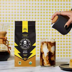 Death Wish Coffee Fair Trade Organic Light Roast Ground Coffee -10oz Caffeinated - Picture 1 of 4