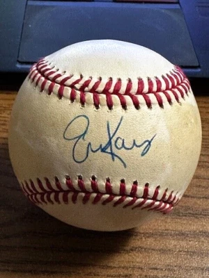ERIC KARROS 2 SIGNED AUTOGRAPHED ONL BASEBALL!  Dodgers, Cubs!! - Image 1 of 2
