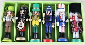Bluespace Christmas Nutcracker Ornaments Set Wooden Nutcrackers Hanging Decorati - Picture 1 of 7