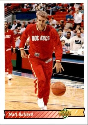 1992-93 Upper Deck Basketball Card Matt Bullard Houston Rockets #99 - Image 1 of 2