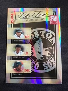 DAVID ORTIZ Manny Ramirez Pedro Martinez 2005 Donruss Elite Teams Black #062/250