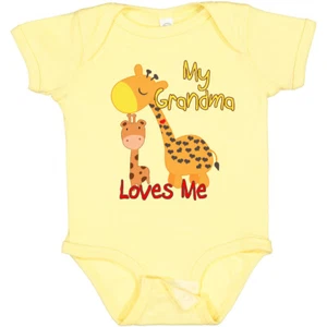 Inktastic My Grandma Loves Me Giraffe Baby Bodysuit Grandmother Grandchild - Picture 1 of 38