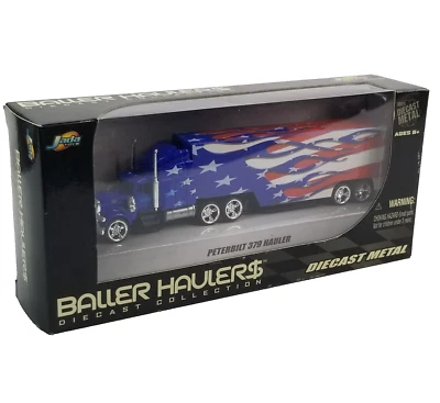 Jada Toys Baller Haulers Peterbilt Semi 379 США Американский флаг 1:64 новый в коробке 2005 - Изображение 1 из 4