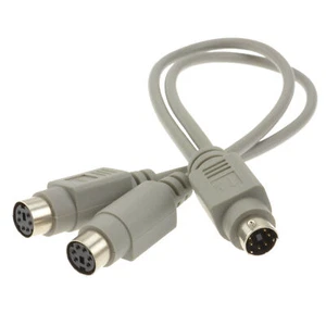 25cm PS2 Splitter 6 Polig Mini din Stecker Auf 2 X Buchse Buchsen Kabel [000425] - Bild 1 von 12