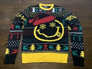 NIRVANA Ugly Christmas Sweater Size XS Smiley face Philcos Kurt Cobain 2018 XMAS - Picture 1 of 18