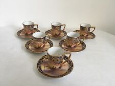Vintage Art Deco Noritake Porcelain Camel & Desert 12Piece Coffee Cans & Saucers