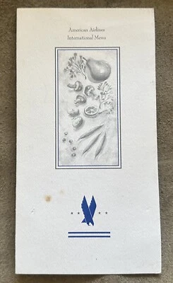 AMERICAN AIRLINES MENÚ INTERNACIONAL INGLÉS ALEMÁN 1993 Foto 1 de 4
