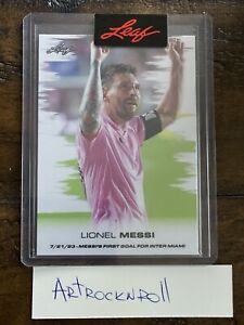 IN HAND 2023 LEAF LIONEL MESSI CARD FIRST GOAL FOR INTER MIAMI Limited Of 2478
