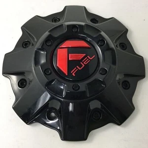 Fuel Stroke Triton Glossy Black with Red Logo Center Cap Hub Cap 1001-81GBQ - Picture 1 of 4