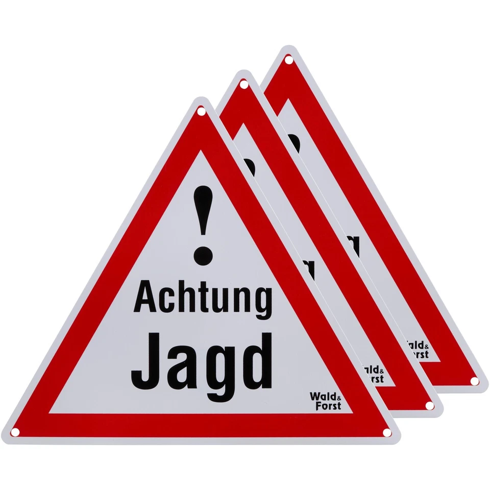 Wald & Forst Warnschild Achtung Jagd – 3er-Pack Warnschilder & Flaggen NEU