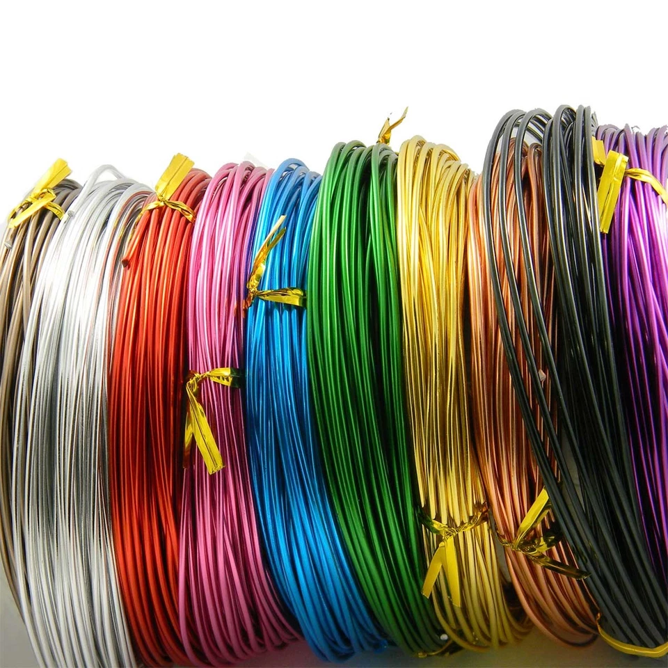 30英尺15号彩色圆形铝首饰包装工艺丝1.5毫米厚 — 第 1/1 张图片