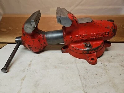 Tornillo de banco vintage YORK 100 4" mordazas 5" capacidad: renovado en EE. UU. ¡MIRA! Foto 1 de 4