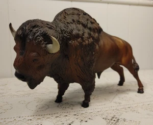 Vintage Breyer Molding Co. American Bison Buffalo Figure Hard Plastic Brown - Picture 1 of 11