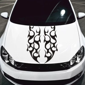 Tribal Flame Racing Stripes Hood Decal - Universal Fits Most Cars & Trucks - Picture 1 of 7