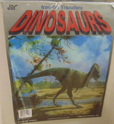 Dinosaurio realista prehistórico Joy Insignia 1992 hierro en transferencia de colección 8" x 8,5" Foto 1 de 4
