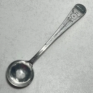 Antique Georgian solid sterling silver salt condiment spoon, h'marked 1792, 7.8g - Picture 1 of 11
