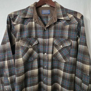 Vintage Pendleton USA High Grade Western Wear Wool Pearl Snap Shirt Sz Medium - Picture 1 of 7