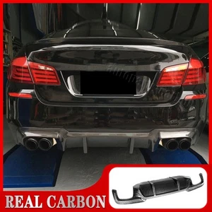 Real Carbon Rear Bumper Lip Diffuser for BMW F10 535i 530i 550i M-Sport 2011-16 - Picture 1 of 18