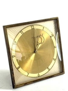 Reloj de escritorio vintage Kienzle Alemania 8 días mediados de siglo moderno 4 joyas latón - Imagen 1 de 12