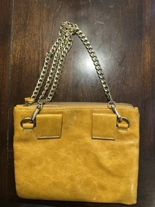 Anthropologie Mustard Yellow Suede Leather Crossbody - Picture 1 of 4