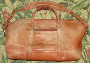 Vtg CANYON OUTBACK Leather Distressed Sea Island Duffle Tote Bag - Picture 1 of 9