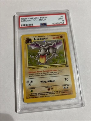1999 Pokémon Fossil Aerodactyl Holo #1 – PSA 9 MINT – WOTC Vintage - Image 1 of 2