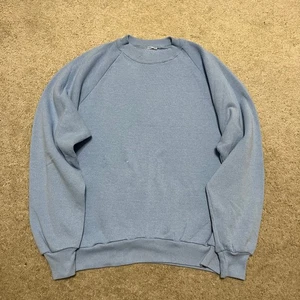 Vintage Tagless Solid Baby Blue Crewneck Sweatshirt Medium - Picture 1 of 5