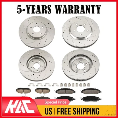 Kit de freno de disco delantero trasero perforado y ranurado para Ford Mustang 2005-2010 Foto 1 de 4