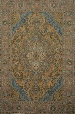 Alfombra tradicional de lana marrón floral para sala de estar 8x11 alfombra hecha a mano Foto 1 de 4