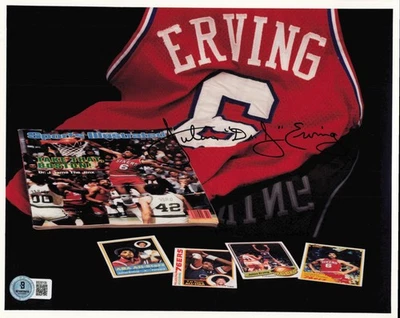 Foto firmada por Julius Dr. J Erving 8x10 Philadelphia 76ers Beckett #BS30139 Foto 1 de 2