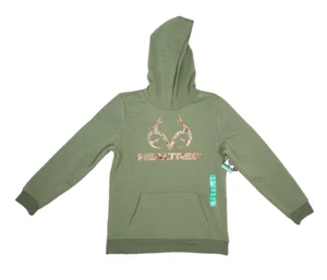 Realtree Green Horn Camo Logo Pullover Hoodie Hooded Sweatshirt Boys XL 18/20 - Picture 1 of 11