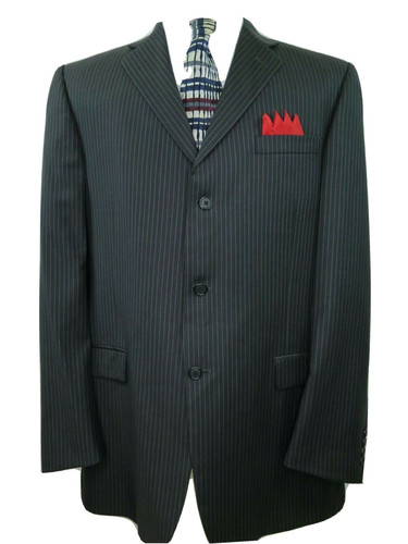 Giacca blazer Burberry London Bond Street lana a righe cappotto sportivo 44 L USA EUC