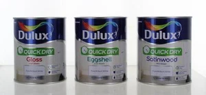 Dulux Quick Dry Gloss/Satinwood/Eggshell Pure Brilliant White 750ML Wood & Metal - Picture 1 of 13