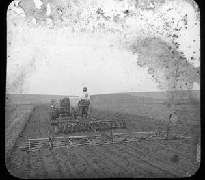 c1900 Tractor Disc Tooth Harrows Dak Magic Lantern Glass Slide Keystone View - Picture 1 of 2
