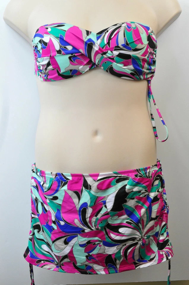 Top o falda de bikini con estampado multicolor Apt 9 traje de baño precio de venta sugerido por el fabricante $40 Foto 1 de 2