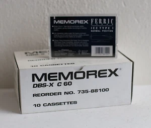 10x Memorex DBX-X C60 Ferric Super Cassette Tape - sin usar - Imagen 1 de 3
