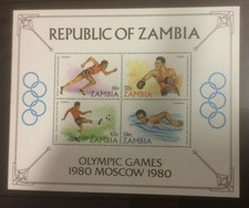 ZAMBIA 1980 OLYMPICS MNH M/S