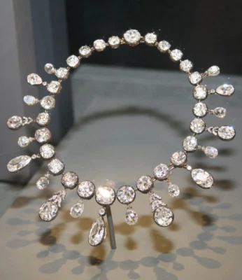 Vivid White Multi Shape Lab-Created Diamonds Tear Drops Royal Bridal Necklace - Image 1 of 4