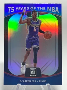 De'Aaron Fox ~ 2021-22 Panini Donruss Optic ~ 75 Years Of The NBA *SILVER PRIZM* - Picture 1 of 2