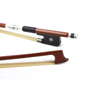 Violin Bow 4/4 Size Brazilwood Stick with Ebony Frog and White Horse Hair - Picture 1 of 7