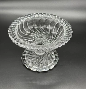 Vintage Fostoria Colony Clear Glass Footed Compote Candy Dish Bowl 4" Tall - Picture 1 of 9