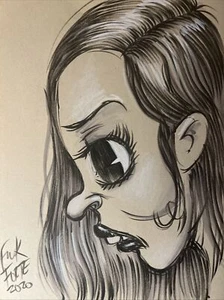 Femme Fatale Vampiro Horror Cómics Gótico Arte Original Dibujo de Frank Forte - Imagen 1 de 3