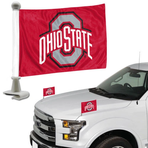 Ohio State Buckeyes 2-pack Ambassador Style Auto Flag Car Banner Set University