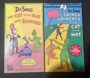 2 Dr. Seuss The Cat In The Hat Gets Grinched Grinches Grinch VHS LOT RARE Video - Picture 1 of 3