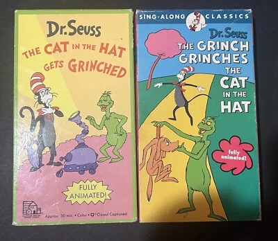 2 Dr. Seuss The Cat In The Hat Gets Grinched Grinches Grinch VHS LOT RARE Video - Image 1 of 3