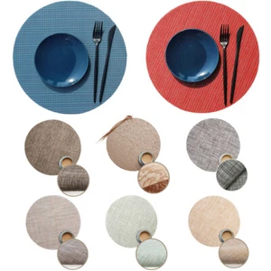Round Placemat Bowl Cup Coaster Kitchen Heat Insulation Dining Table Bar Mat - Picture 1 of 10