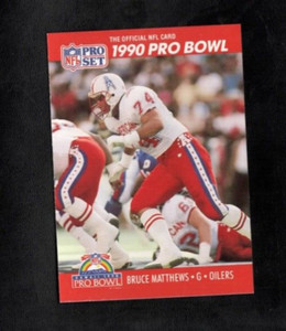 1990 Bruce Matthews Pro Set Football Pro Bowl Houston Oilers #352