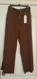SCUSTY Women's Vintage Corduroy High Elastic Waist Wide Leg Pocketed Pants XL NW - Picture 1 of 9
